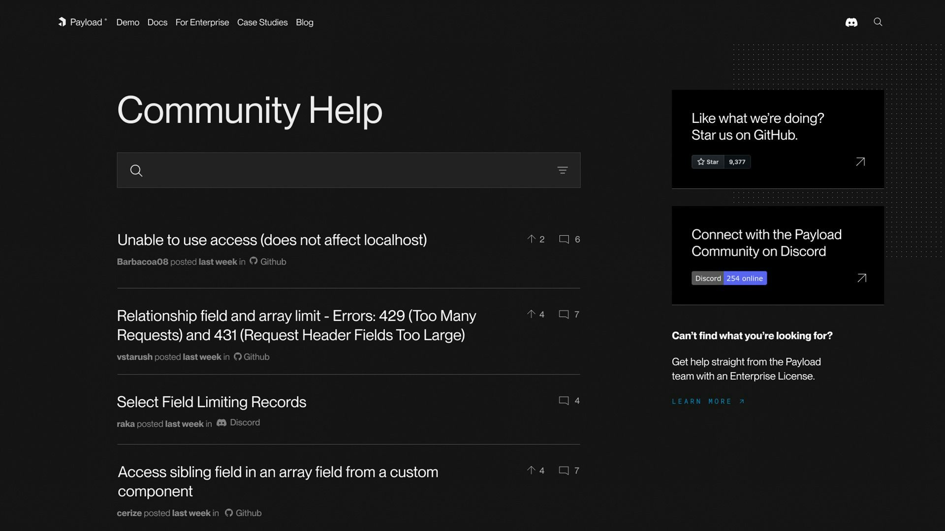 Community Help Screenshot