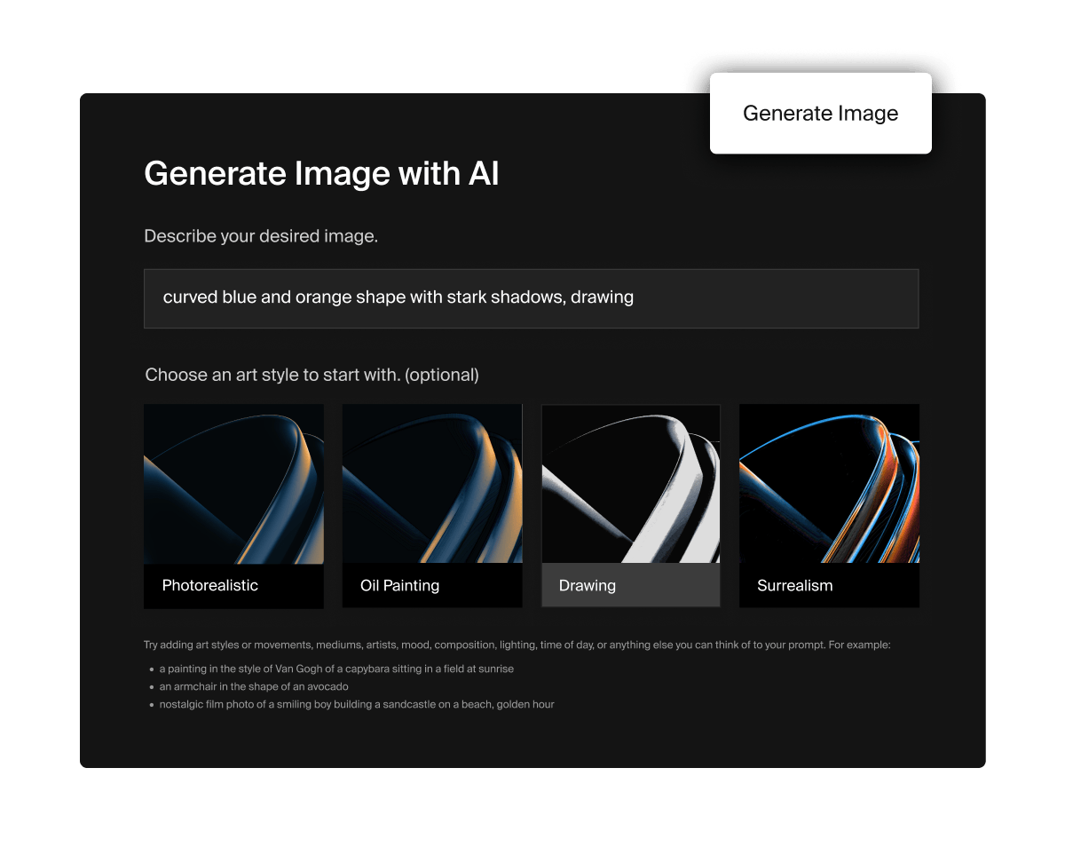 AI image generation