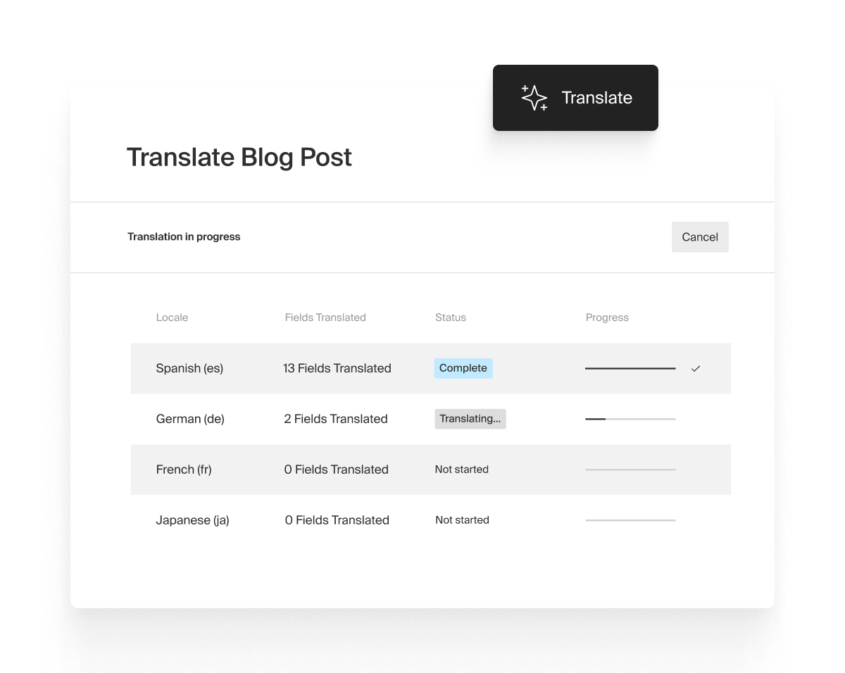 AI translations at the click of a button