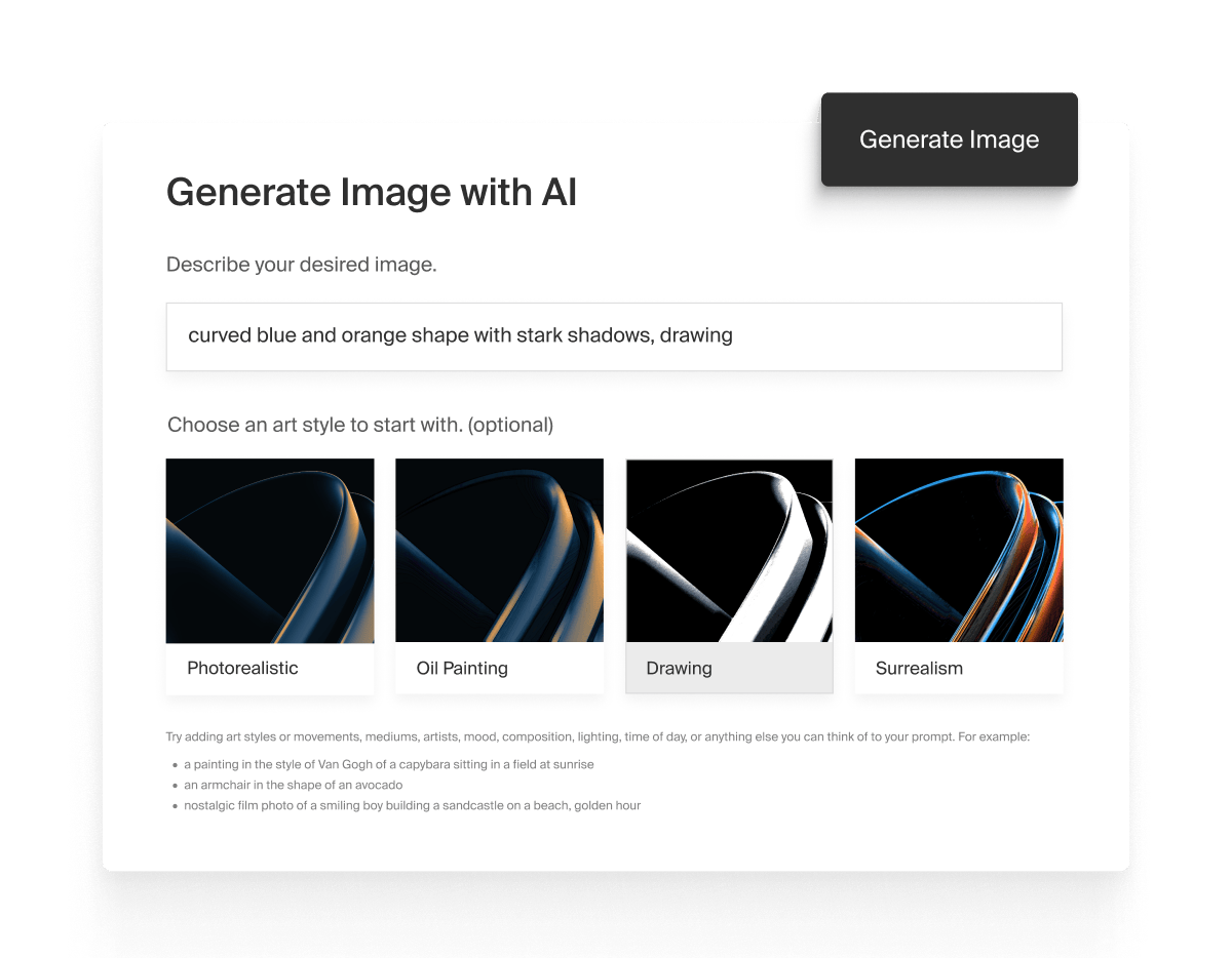 AI image generation