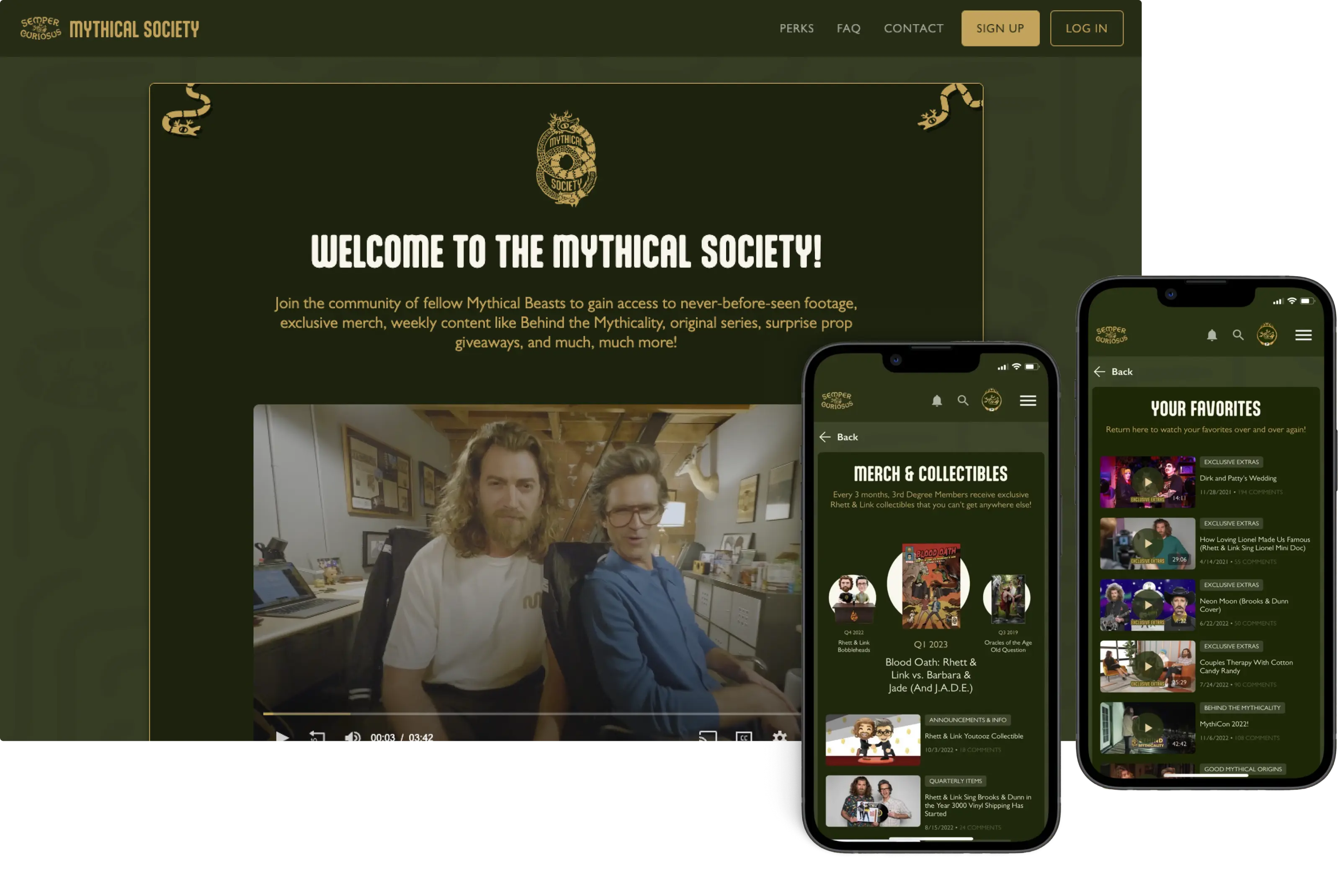 Mythical Society website and app