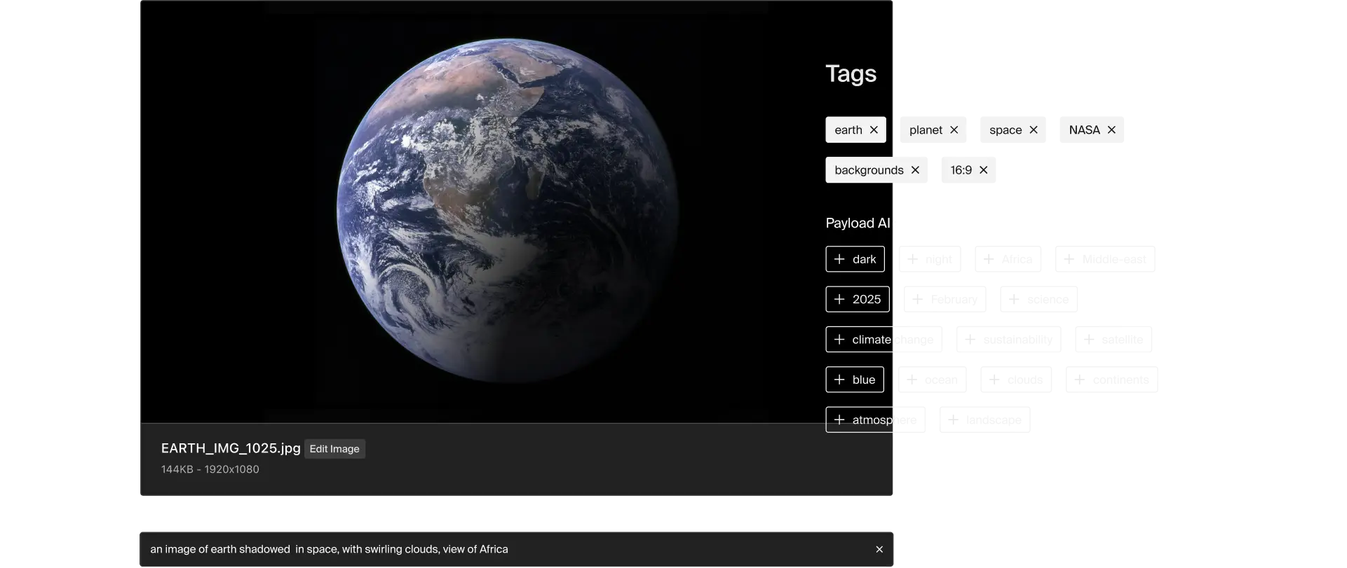use Payload AI Search to auto-tag images