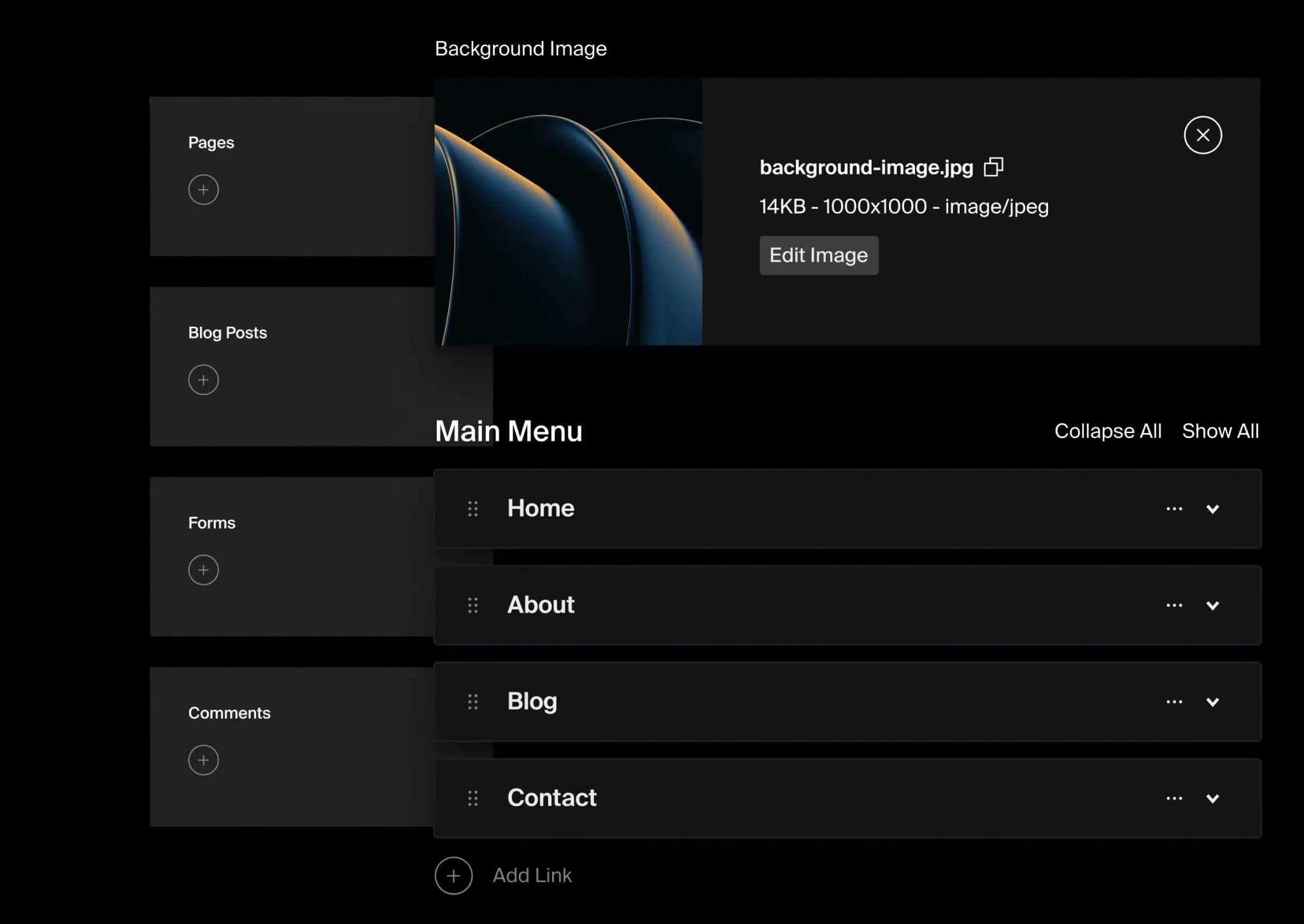 A collage of Payload admin panel components.