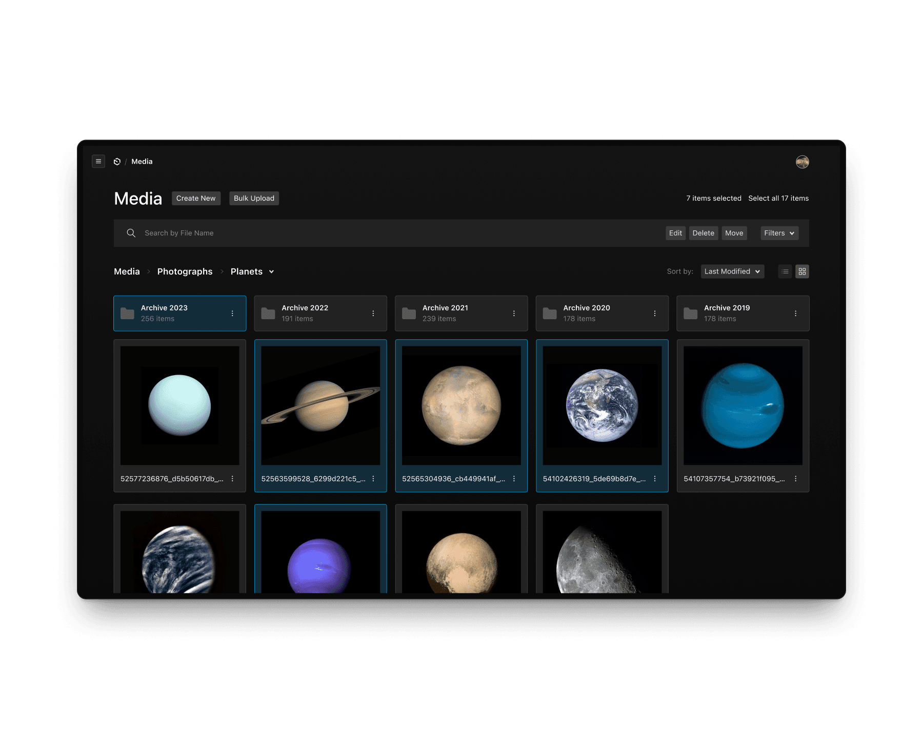 A mockup of folder view.