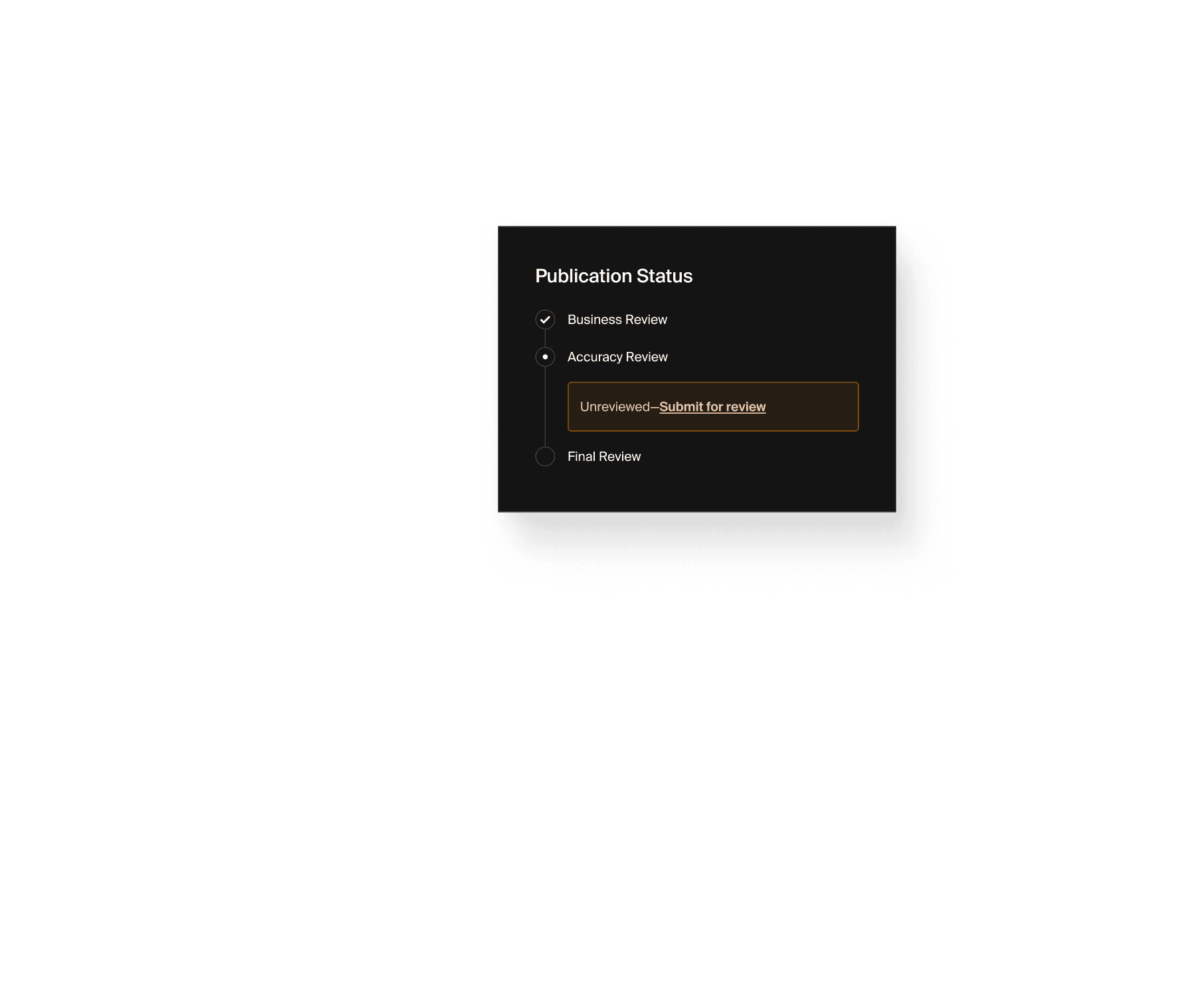 Publication status component.