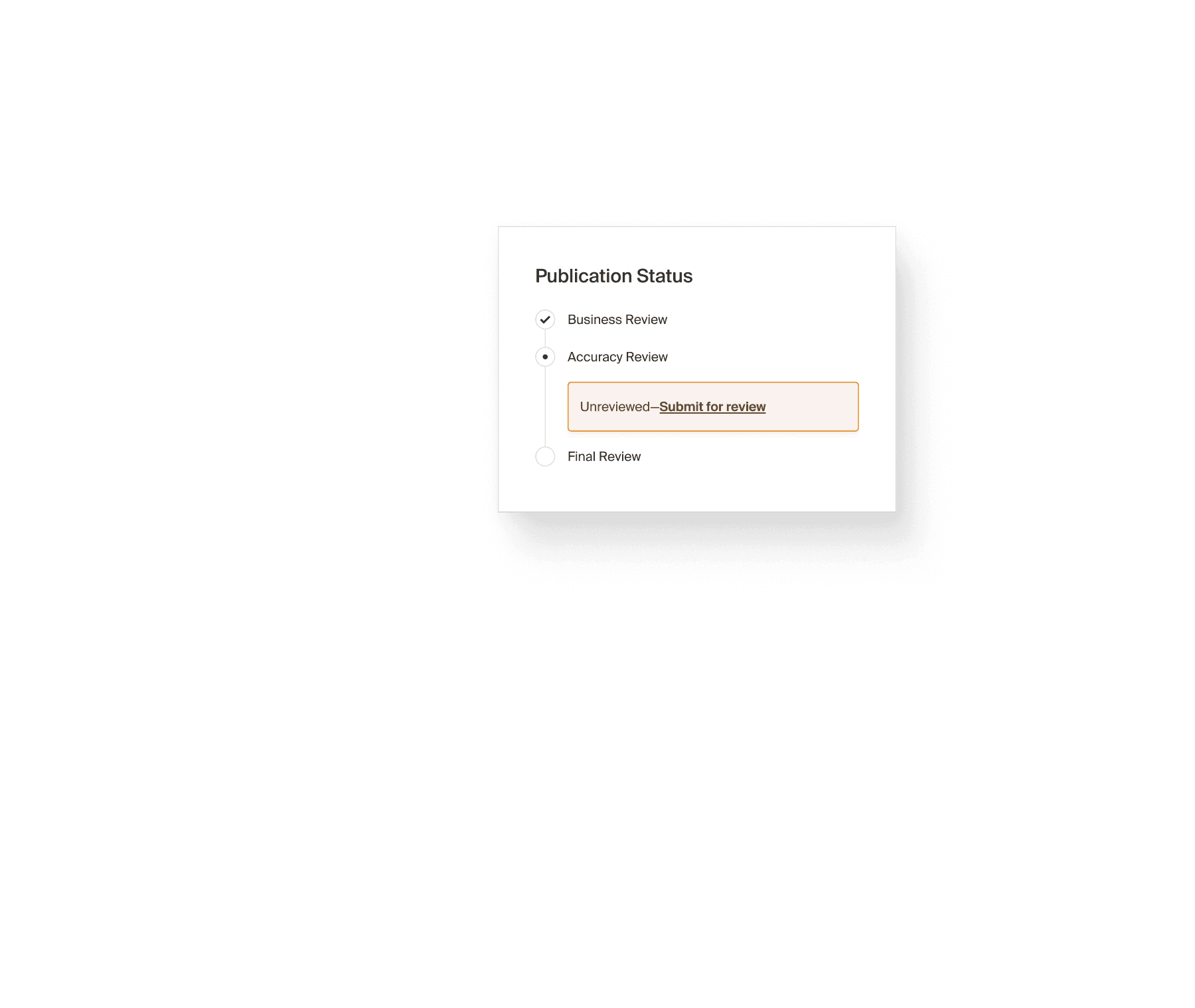 Publication status component.
