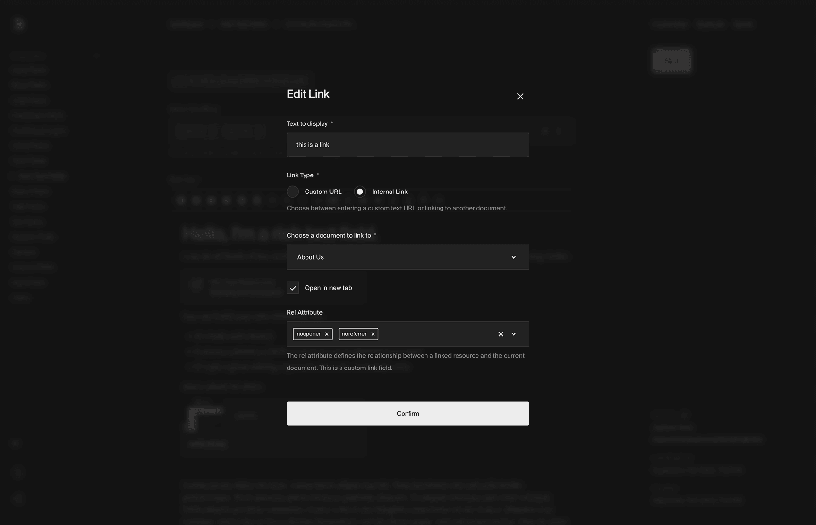 Rich Text Link Screenshot