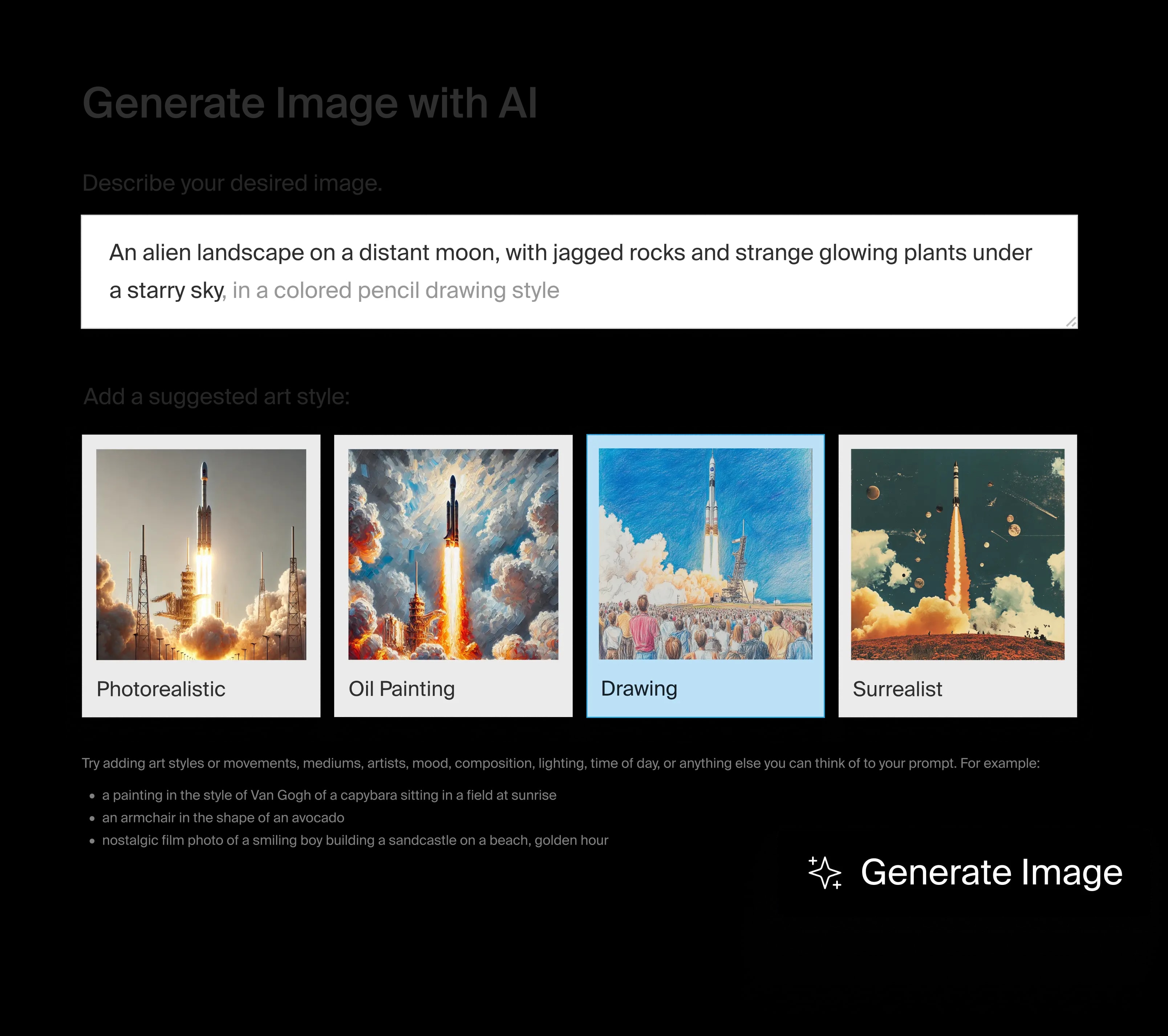 AI image generation