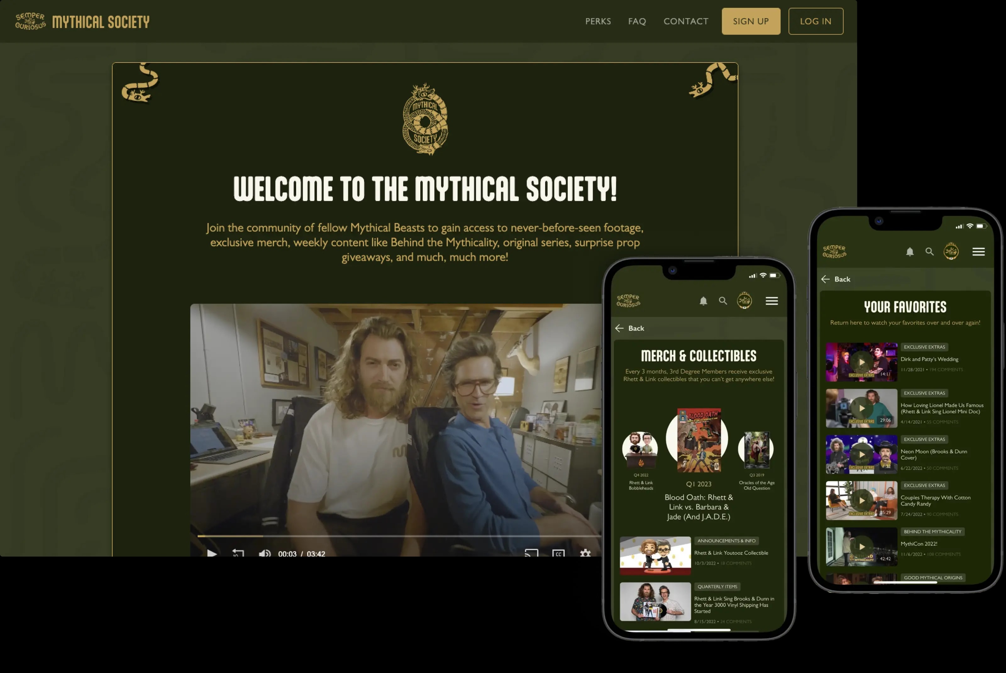 Mythical Society website and app