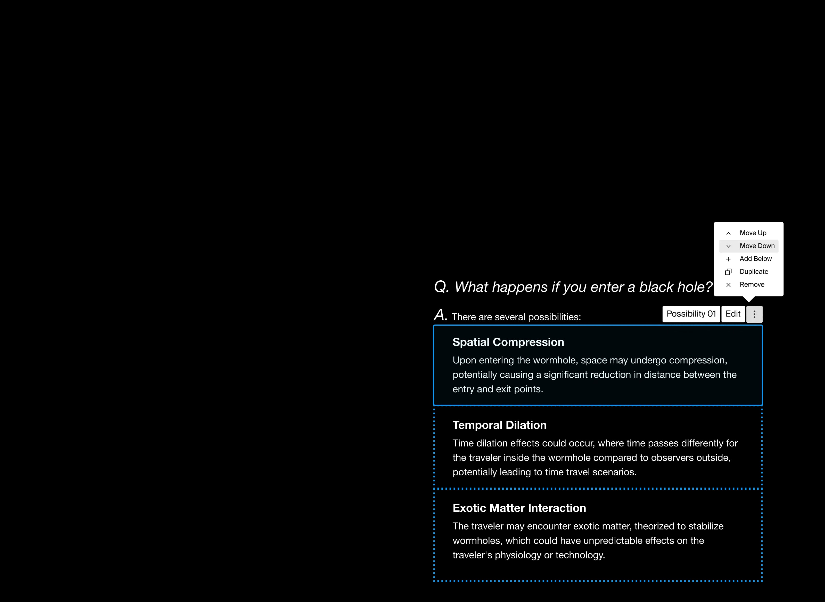 Visual Editor hero depicting reordering an array of items