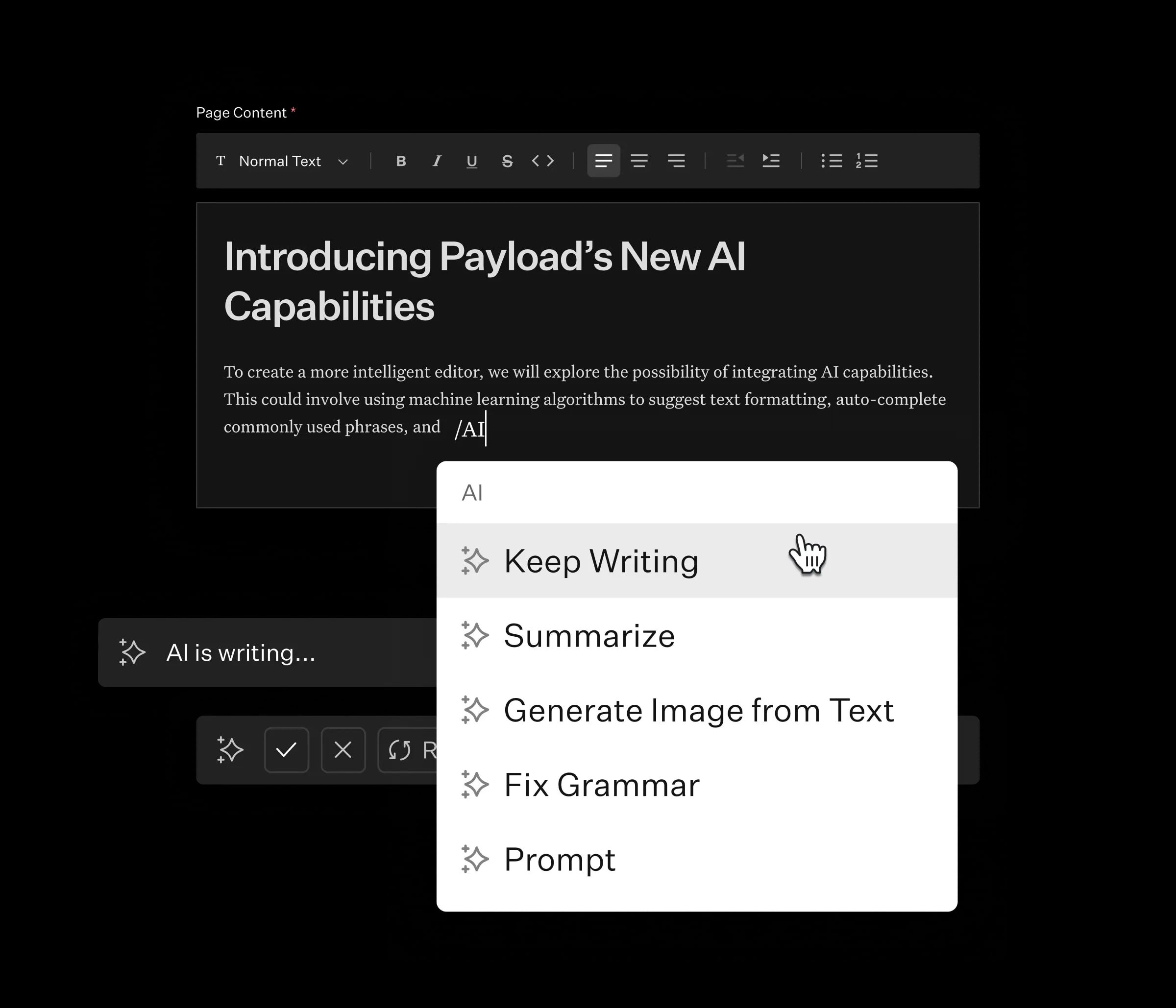 AI writing assistant