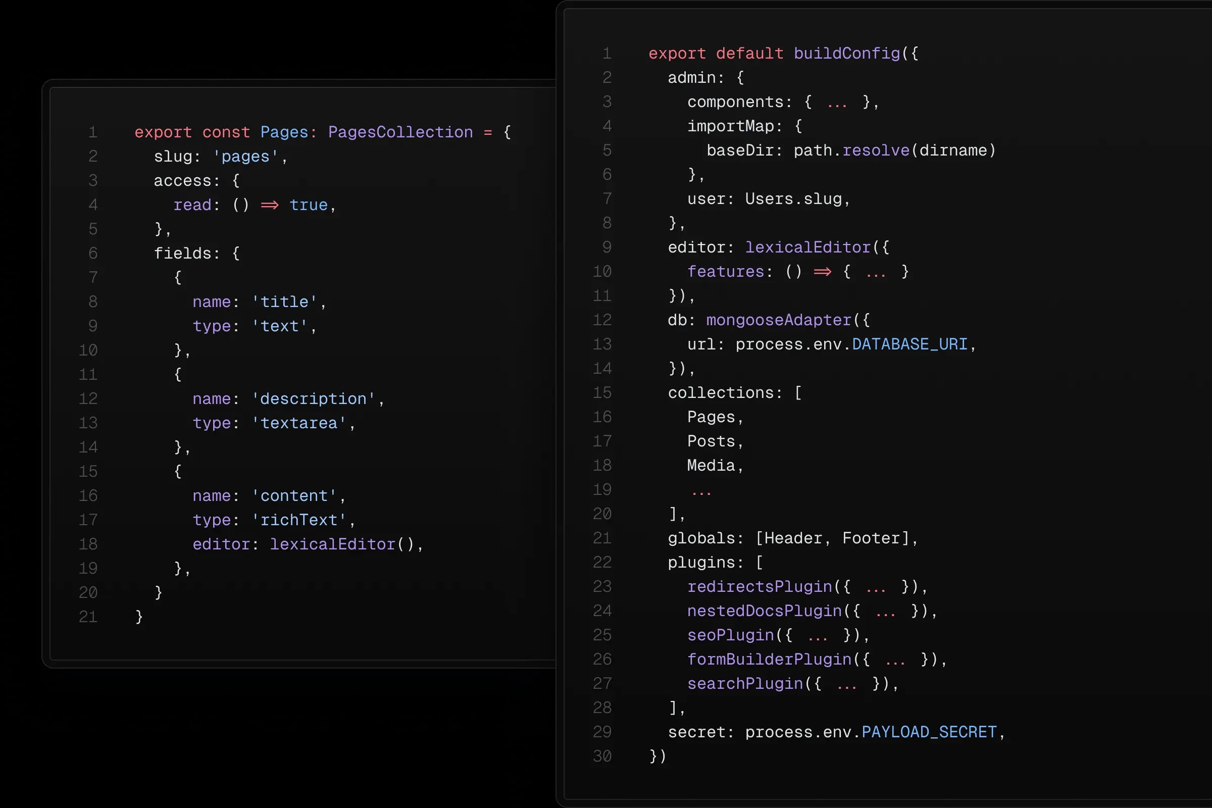 define schema code snippets