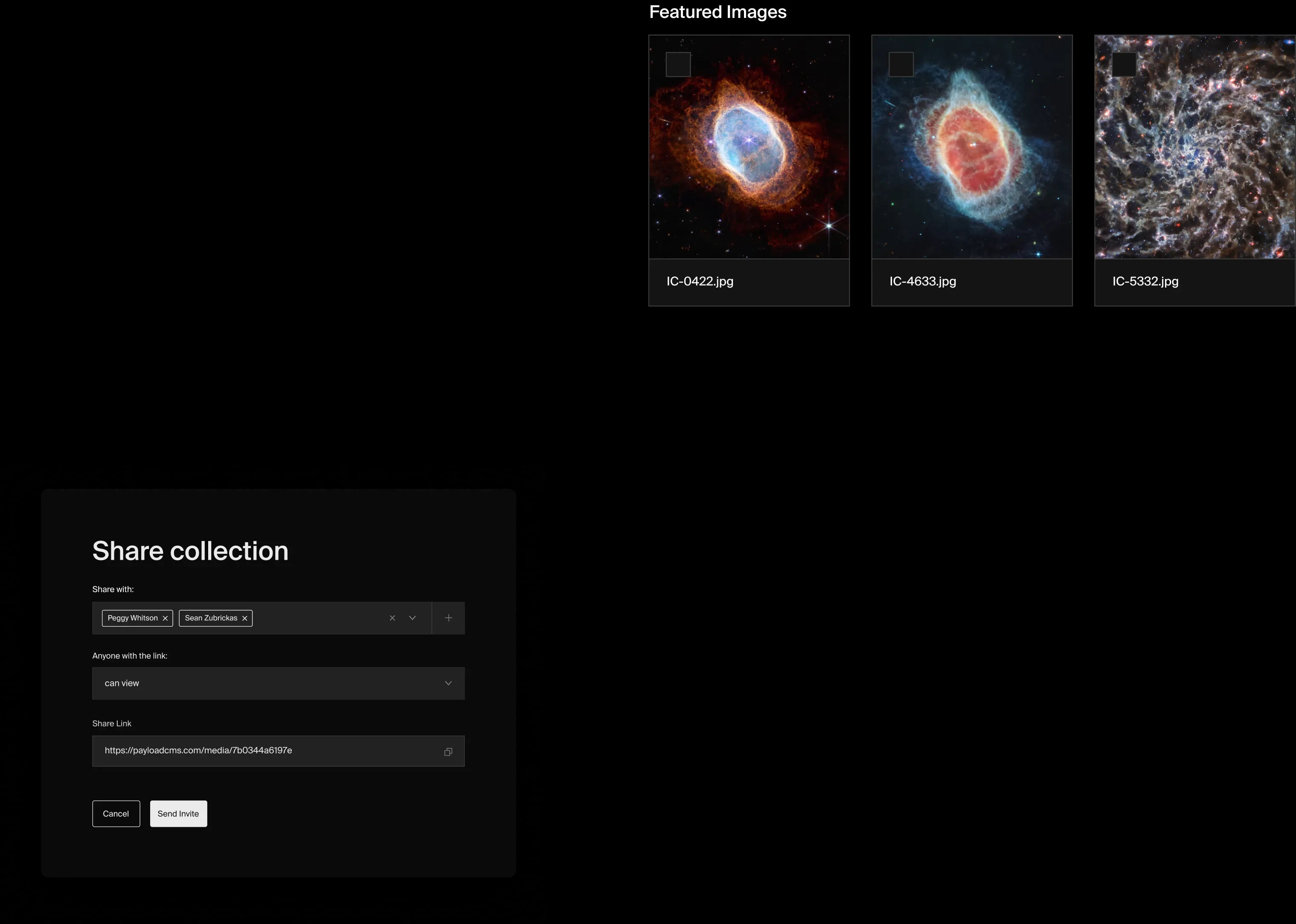 Floating admin panel elements