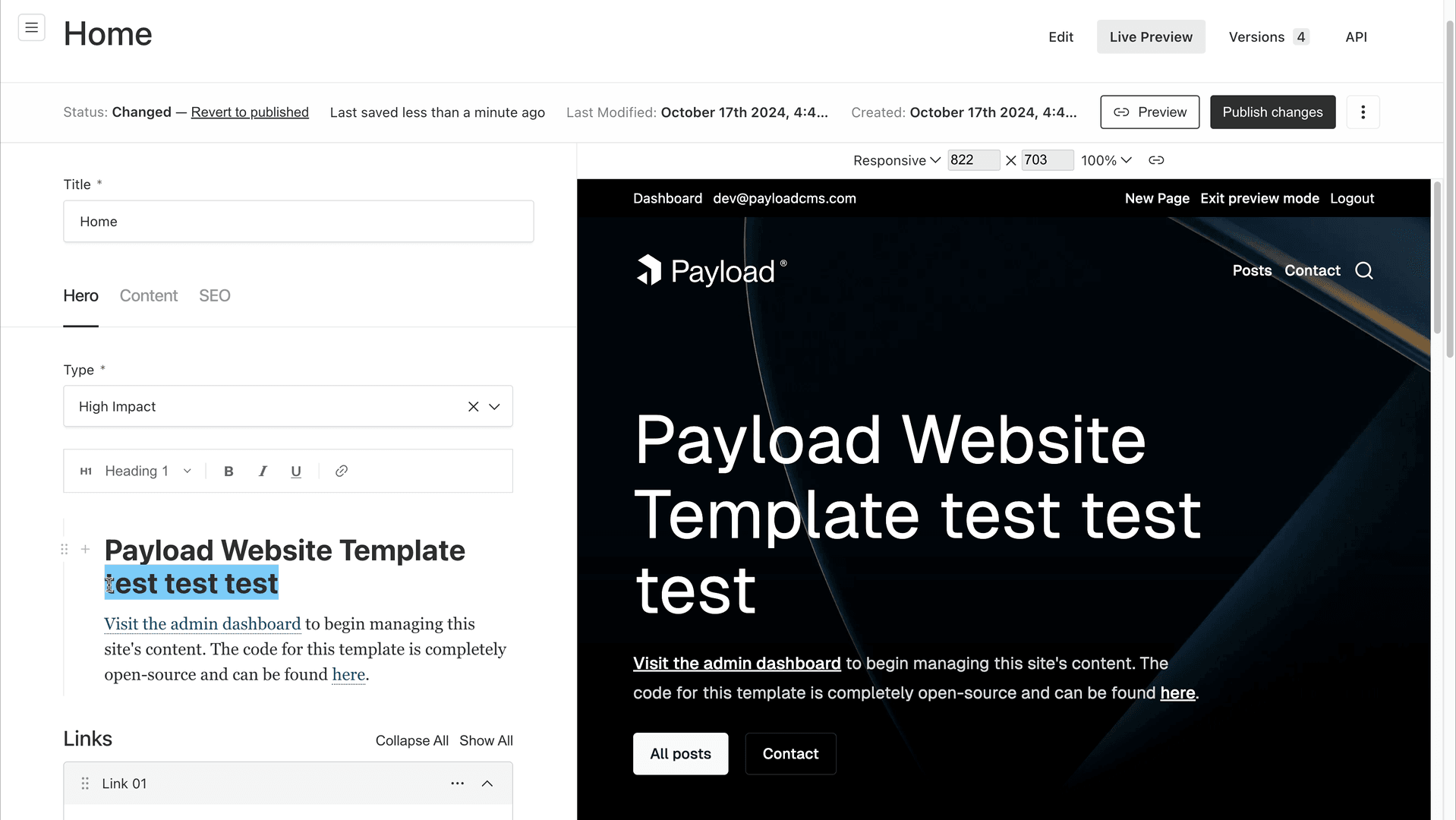 Payload live preview out of the box