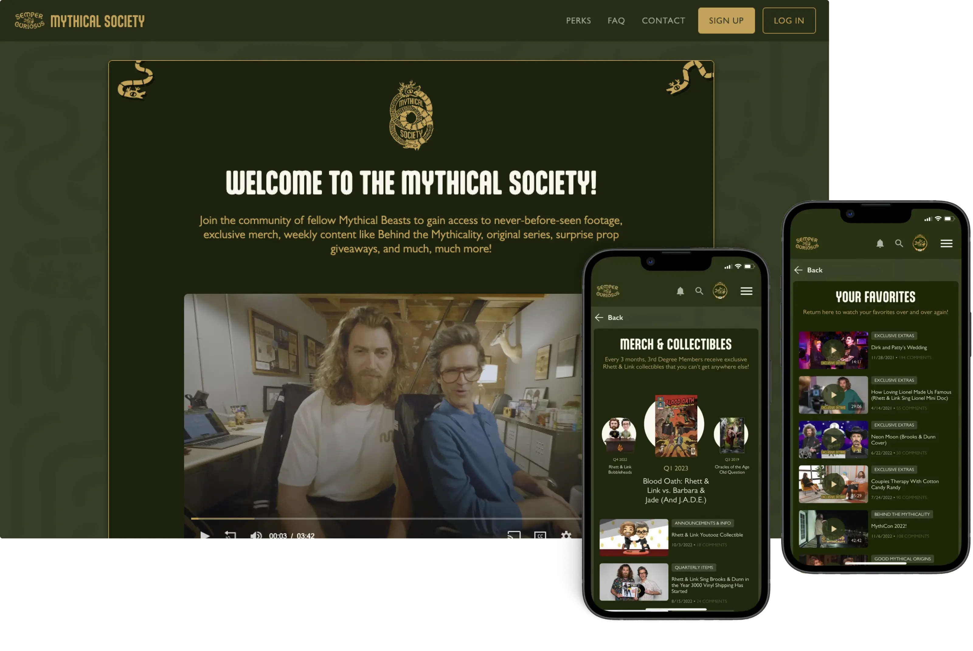 Mythical Society website and app