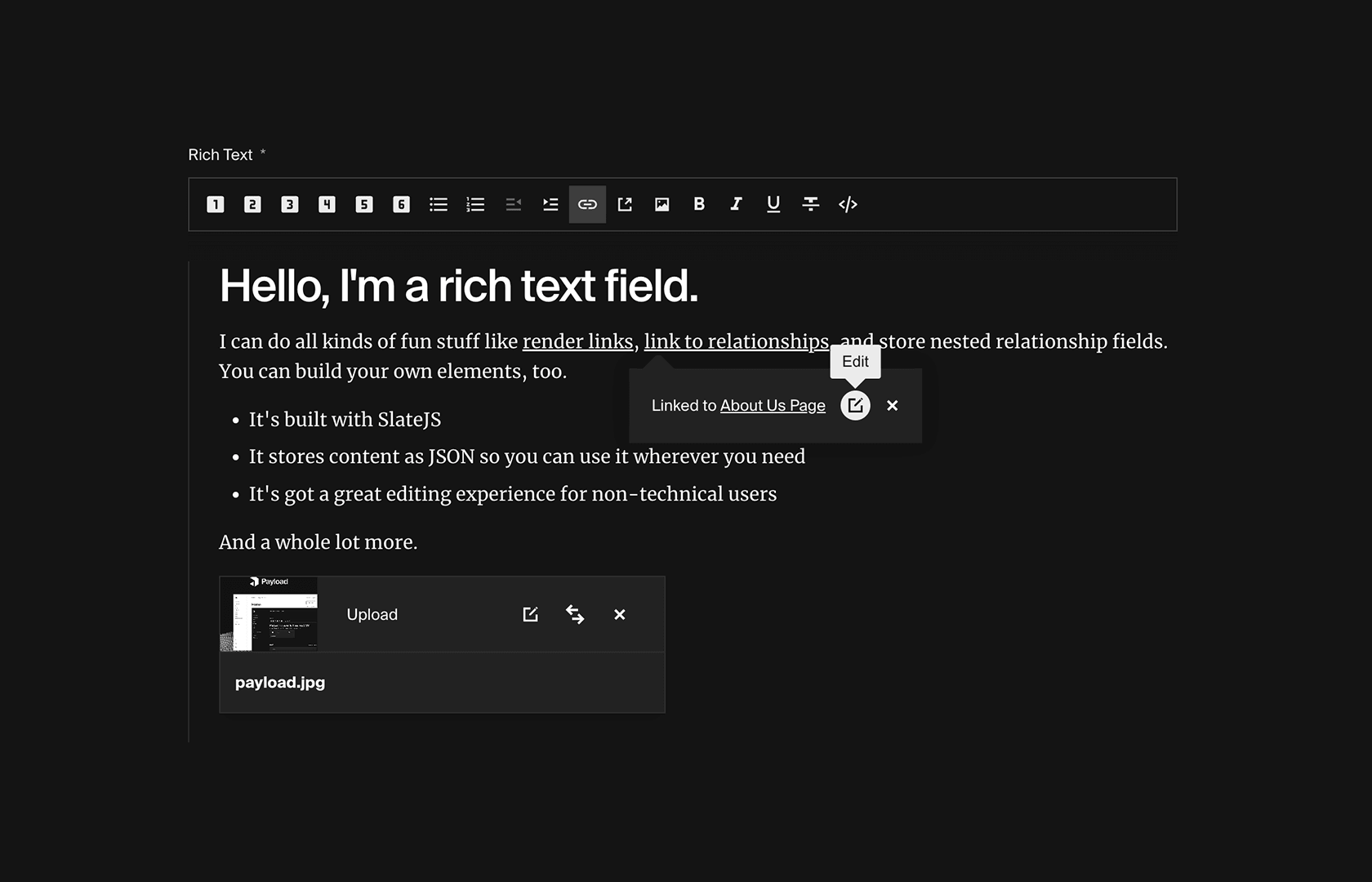 Rich Text Editor Screenshot