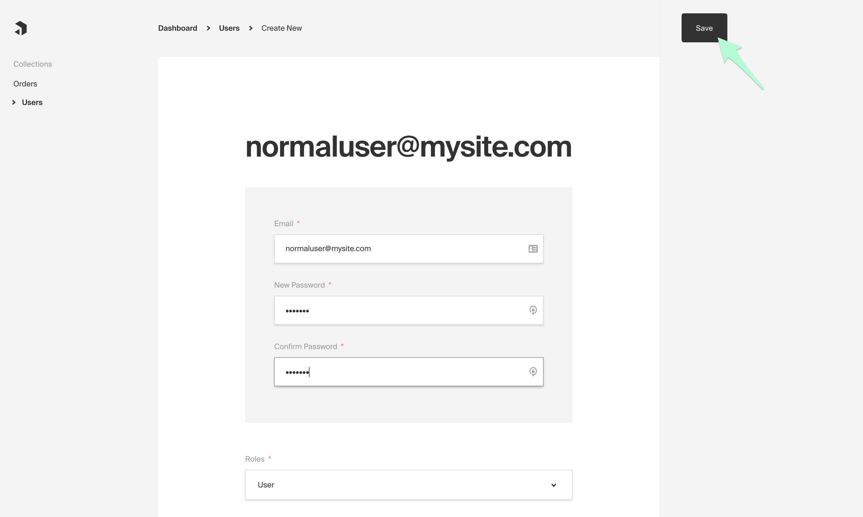 Payload CMS Create Normal User Example