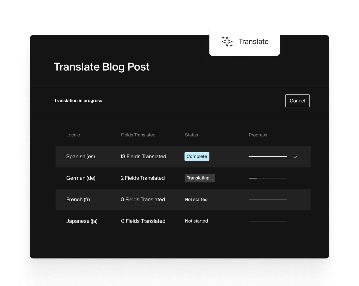 AI translations at the click of a button