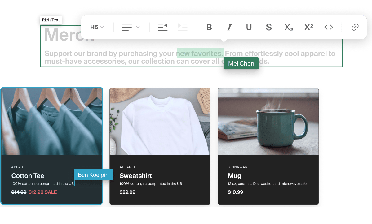 use the Visual Editor for your ecommerce needs