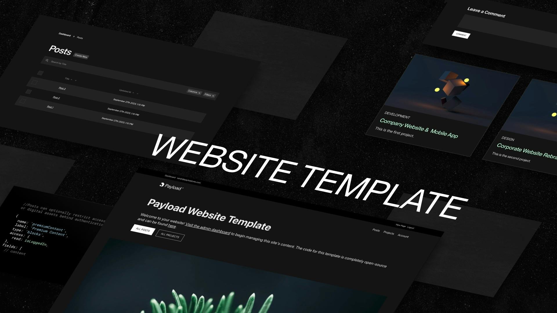 Website Template features and ui