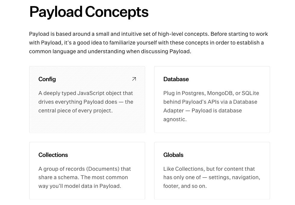 Payload Docs Card block