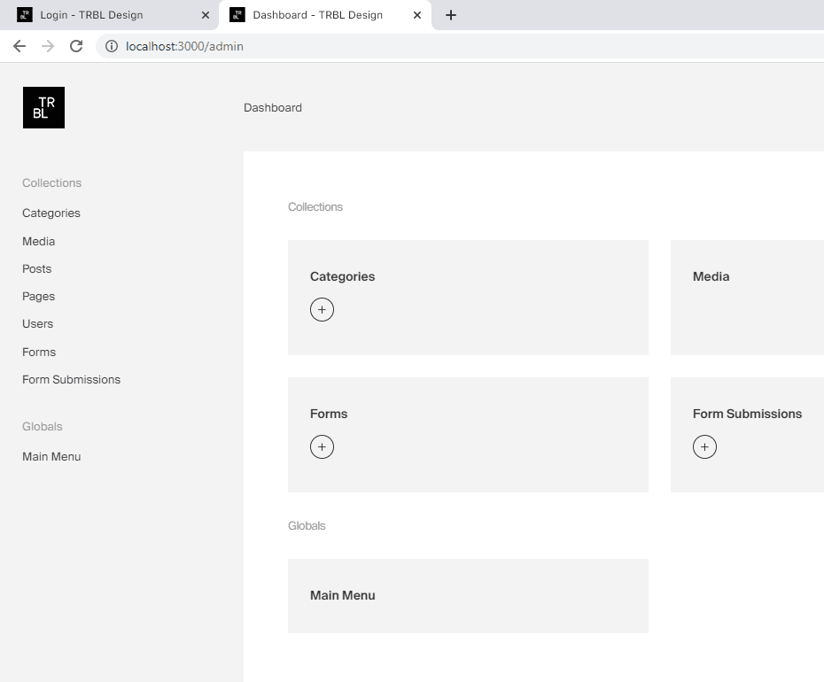 Payload CMS White Label Branded Dashboard