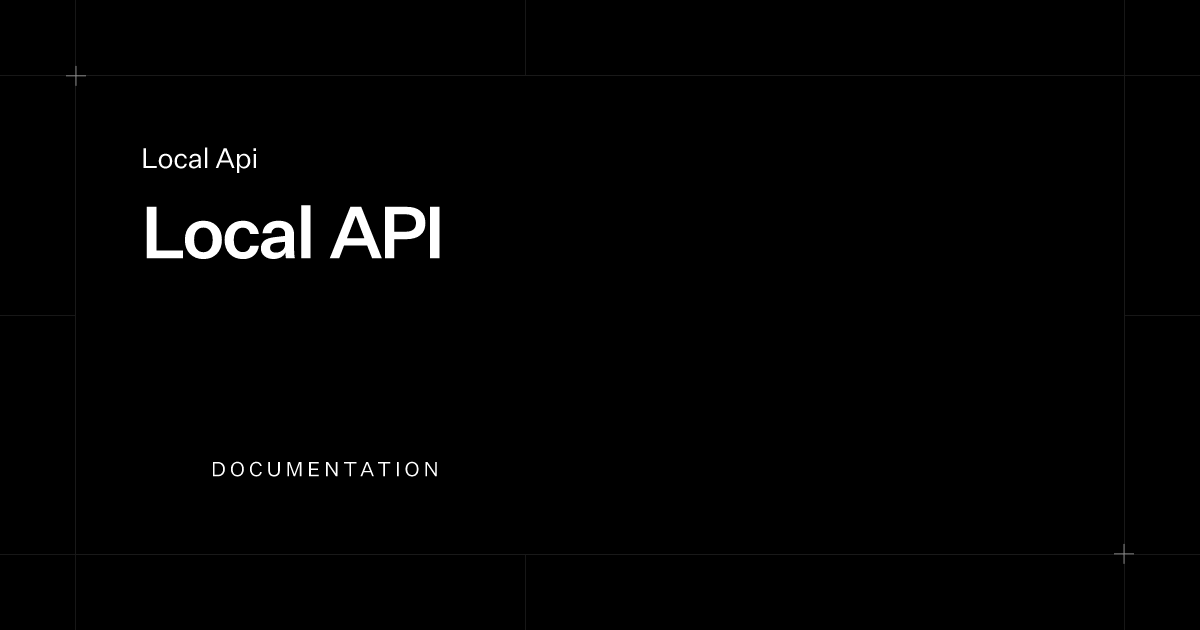 Local API | Documentation | Payload