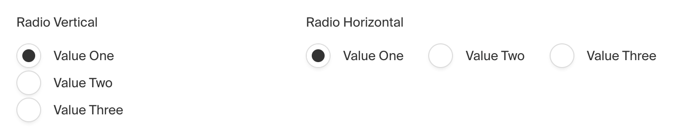 Shows a Radio field in the Payload admin panel