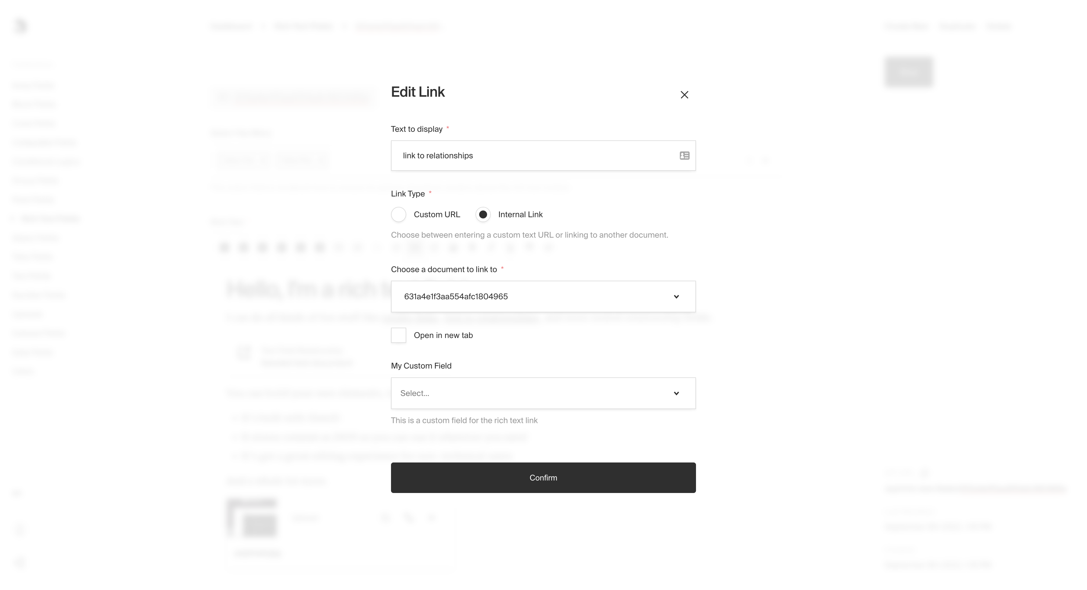 RichText link fields